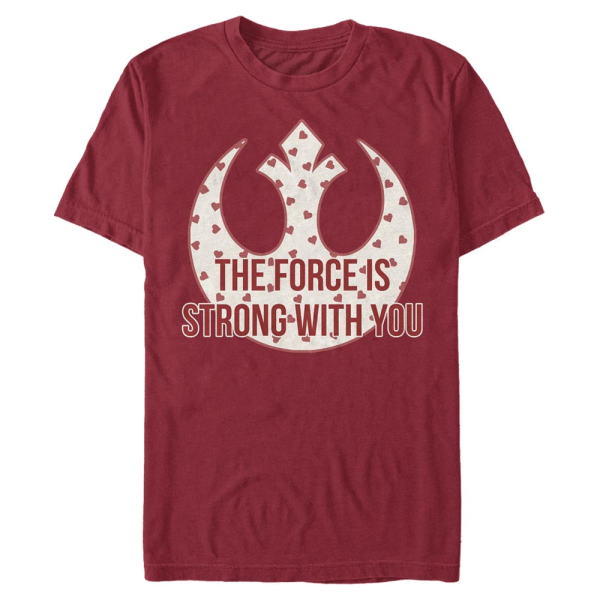 Star Wars - Text Strong Heart Force - Valentine's Day - Men's T-Shirt - Cherry - Front