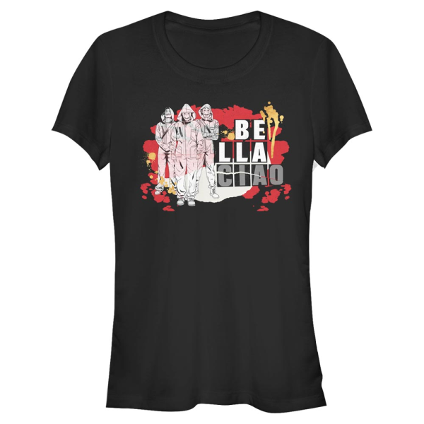 Netflix - Money Heist - Skupina Bella Masked Paint - Women's T-Shirt - Black - Front