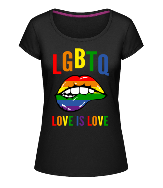 LGBTQ Love Is Love - Women's U-Neck T-Shirt - Black - Front