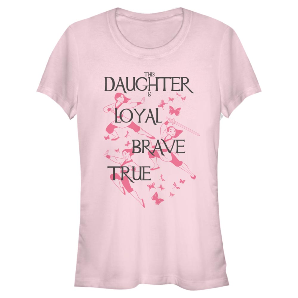 Disney - Mulan - Mulan Daughter Loyal Brave True - Women's T-Shirt - Pink - Front