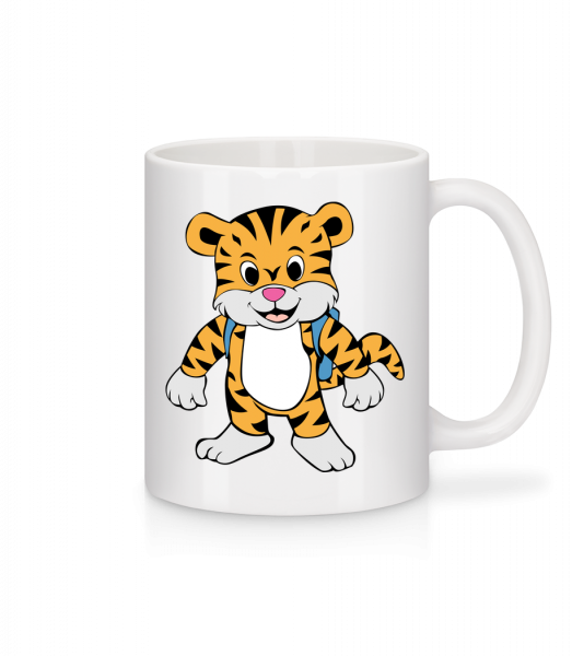 Cute Tiger With Bag - Mug - White - Vorn