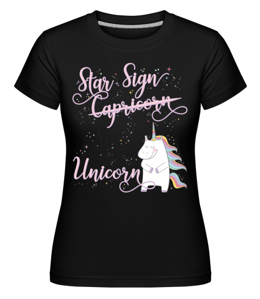 Star Sign Unicorn Capricorn -  Shirtinator Women's T-Shirt - Black - Vorn