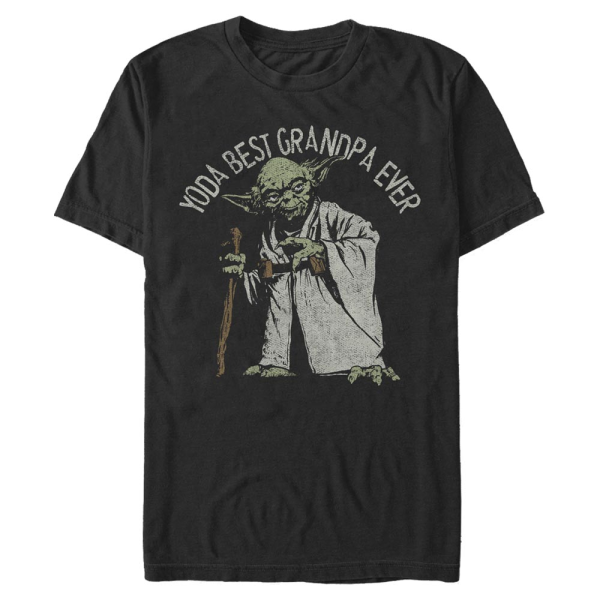 Star Wars - Yoda Green Grandpa - Men's T-Shirt - Black - Front