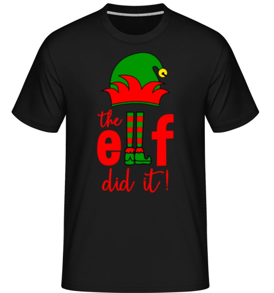 The Elf Did It -  Shirtinator Men's T-Shirt - Black - Front