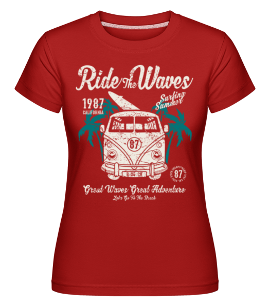 Ride The Waves -  Shirtinator Women's T-Shirt - Red - Front