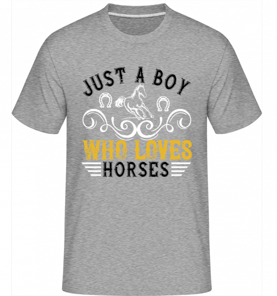 Just A Boy Who Loves Horses -  Shirtinator Men's T-Shirt - Heather grey - Vorn