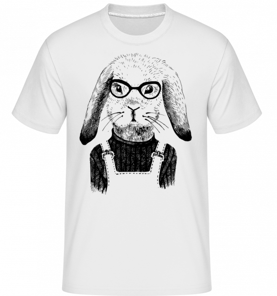 Hipster Rabbit -  Shirtinator Men's T-Shirt - White - Vorn