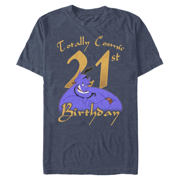 Disney - Aladdin - Genie Birthday 21 - Men's T-Shirt - Heather navy - Front