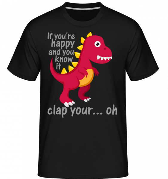 T-Rex Clap You Hands -  Shirtinator Men's T-Shirt - Black - Vorn