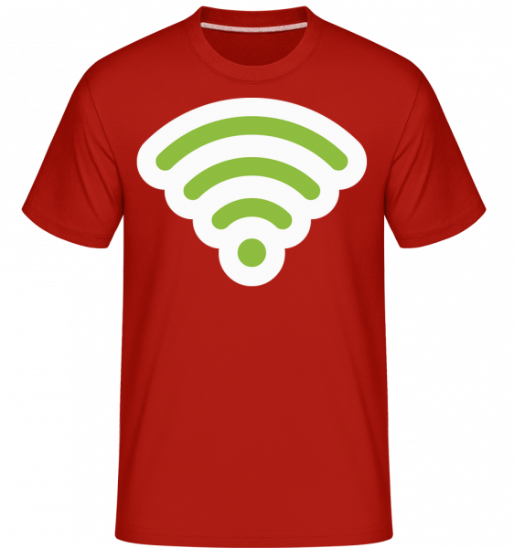 Wlan Icon Green -  Shirtinator Men's T-Shirt - Red - Vorn