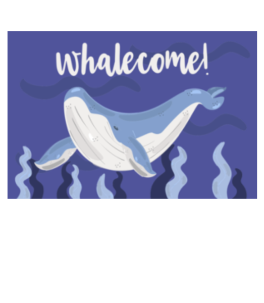 Whalecome - Doormat - White - Front