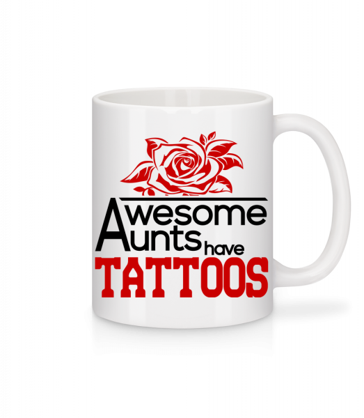 Awesome Aunt Tattoos - Mug - White - Vorn