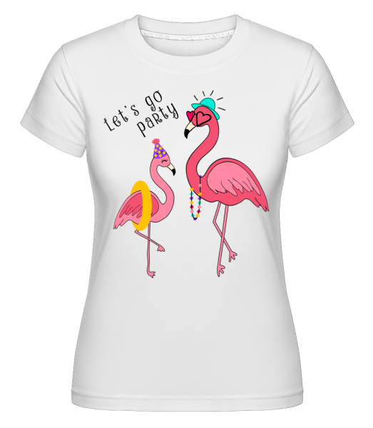 Party Flamingos -  Shirtinator Women's T-Shirt - White - Vorn