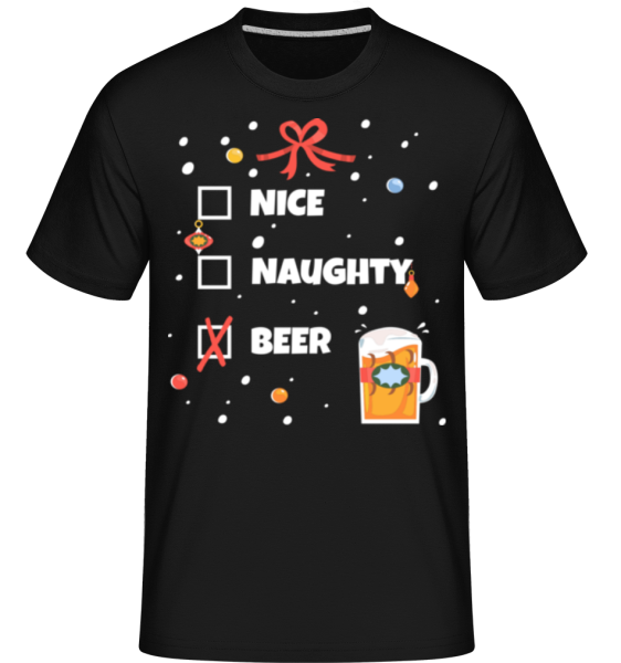 Nice Naughty Beer -  Shirtinator Men's T-Shirt - Black - Front