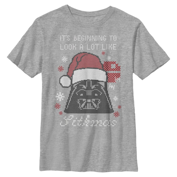 Star Wars - Darth Vader Beginning To Look Like Sithmas - Christmas - Kids T-Shirt - Heather grey - Front