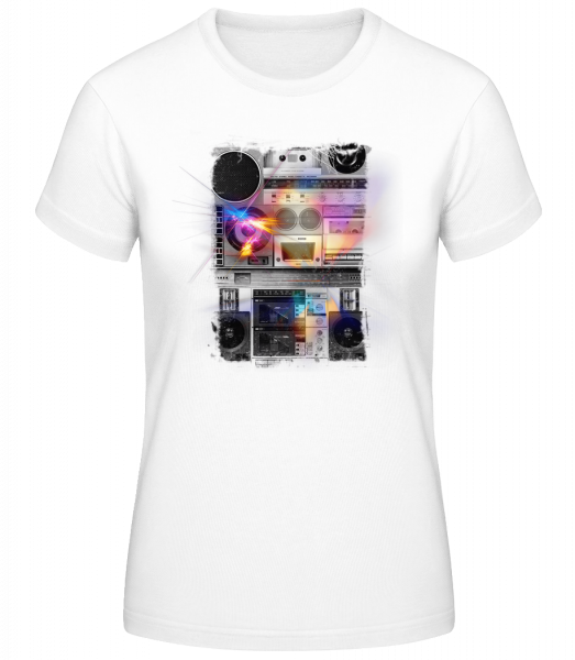 Ghetto Blaster - Basic T-Shirt - White - Vorn