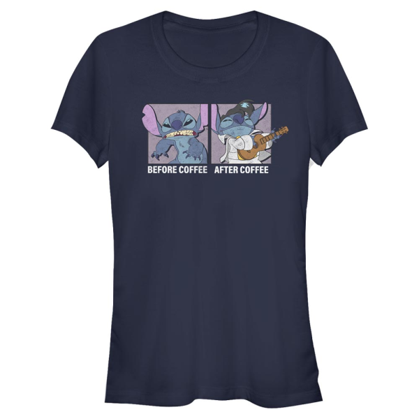 Disney - Lilo & Stitch - Stitch Coffee - Women's T-Shirt - Navy - Front