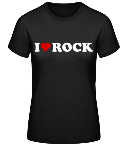 I Love Rock - Women's Basic T-Shirt - Black - Front