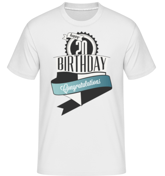 20 Birthday Congrats -  Shirtinator Men's T-Shirt - White - Front