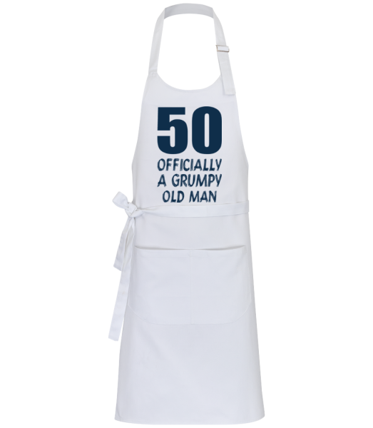 Officially Grumpy Old Man 50 - Professional Apron - White - Front