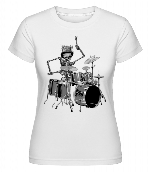 Drum Skeleton -  Shirtinator Women's T-Shirt - White - Vorn
