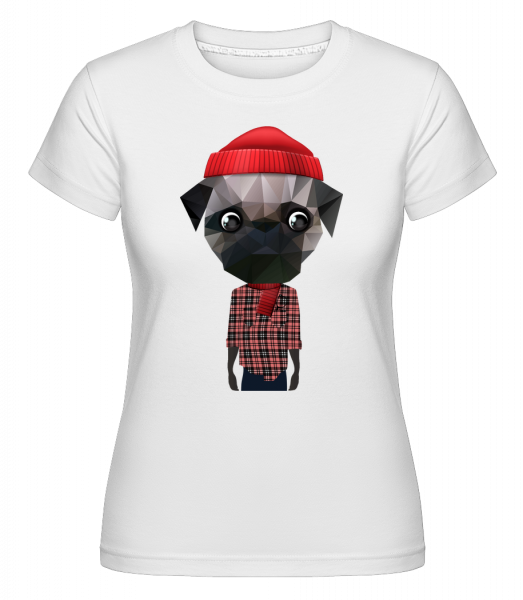 Polygon Dog Hipster -  Shirtinator Women's T-Shirt - White - Vorn