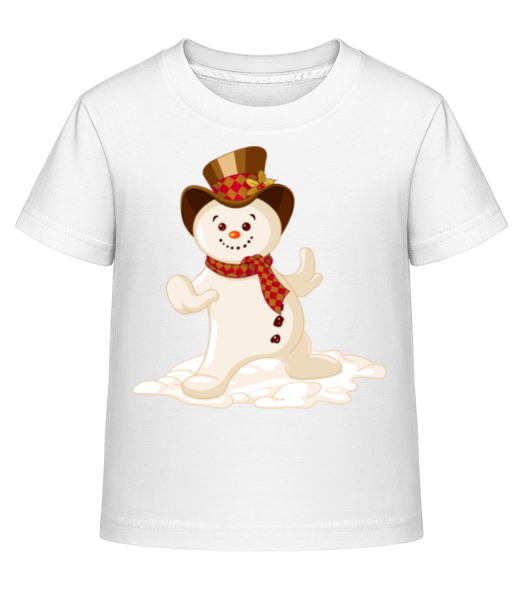 Snowman With Hat - Kid's Shirtinator T-Shirt - White - Front
