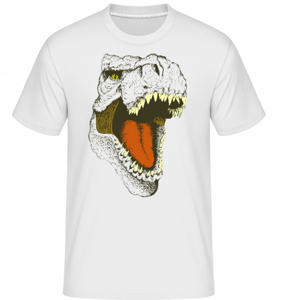 T-Rex Logo -  Shirtinator Men's T-Shirt - White - Vorn