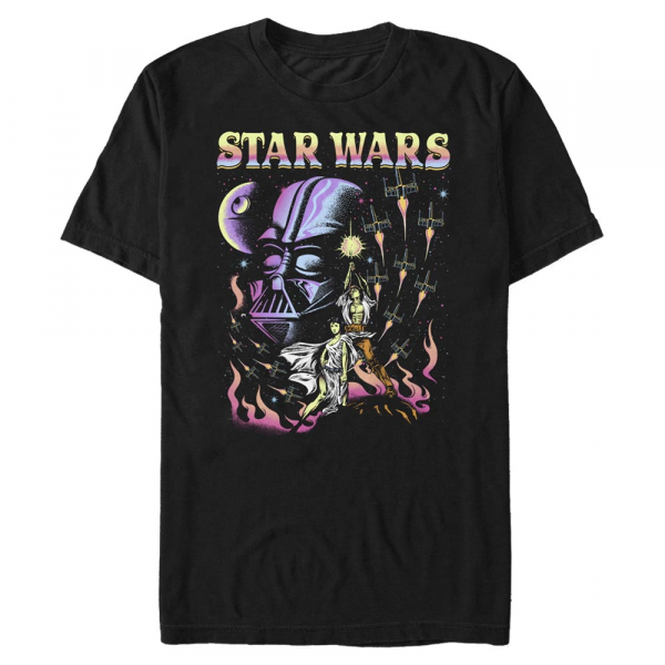 Star Wars - A New Hope - Skupina Blacklight Dark Side - Men's T-Shirt - Black - Front
