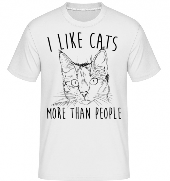 I Like Cats More Than People -  Shirtinator Men's T-Shirt - White - Front
