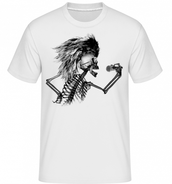 Singing Skeleton -  Shirtinator Men's T-Shirt - White - Vorn