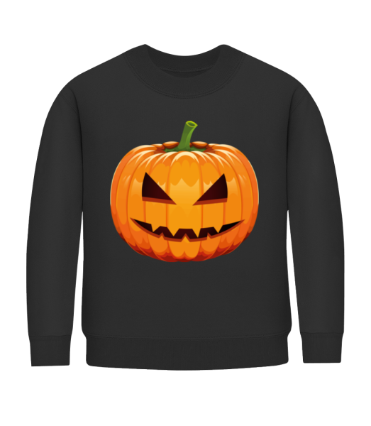 Grinning Pumpkin - Kid's Sweatshirt - Black - Front
