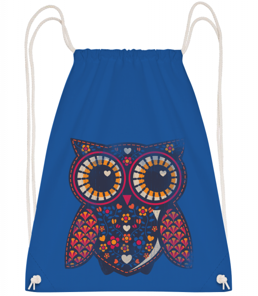 Art Owl - Drawstring Backpack - Royal blue - Vorn