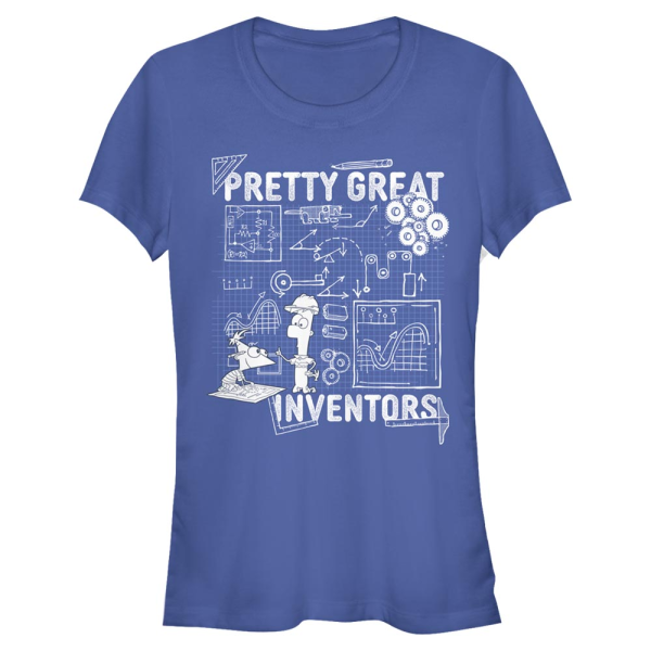 Disney Classics - Phineas and Ferb - Phineas and Ferb Really Great Inventors Schematics - Women's T-Shirt - Royal blue - Front