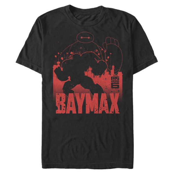 Disney - Big Hero 6 - Baymax Sil - Men's T-Shirt - Black - Front