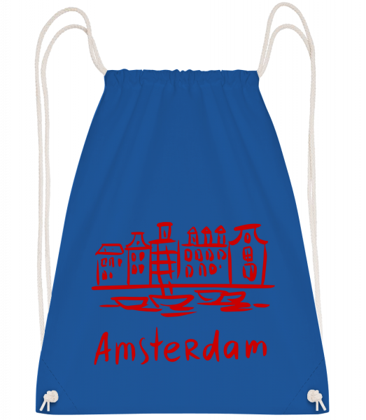 Amsterdam Chinese Style - Drawstring Backpack - Royal blue - Vorn