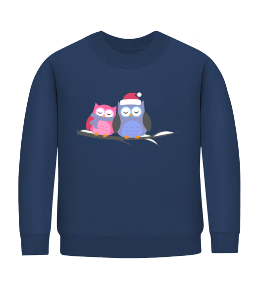 Christmas Owls - Kid's Sweatshirt - Navy - Front
