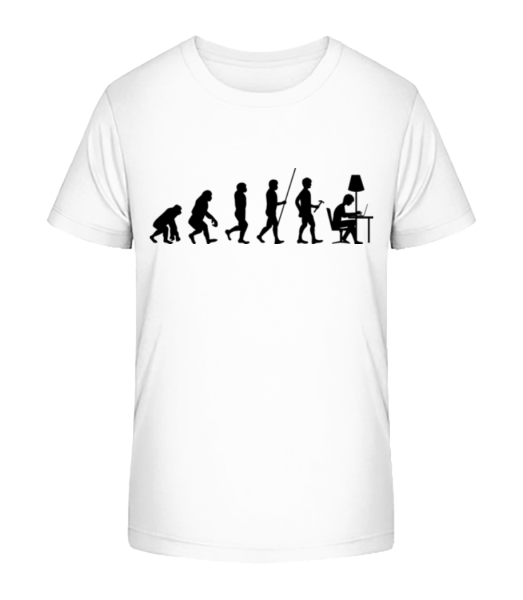 Evolution Of Office Workers - Kid's Bio T-Shirt Stanley Stella - White - Front