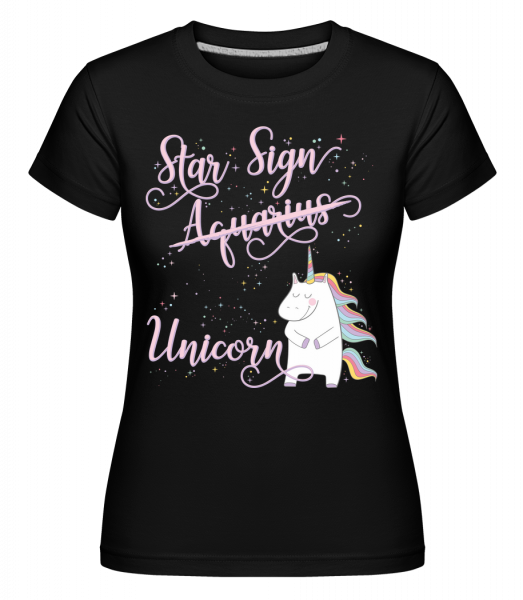 Star Sign Unicorn Aquarius -  Shirtinator Women's T-Shirt - Black - Vorn