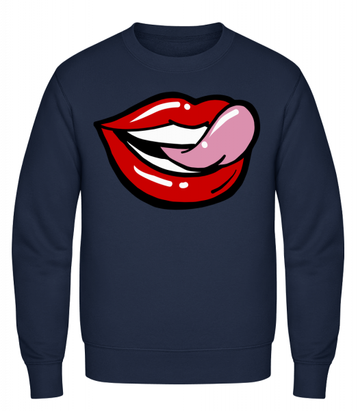 Red Lips - Classic Set-In Sweatshirt - Navy - Vorn