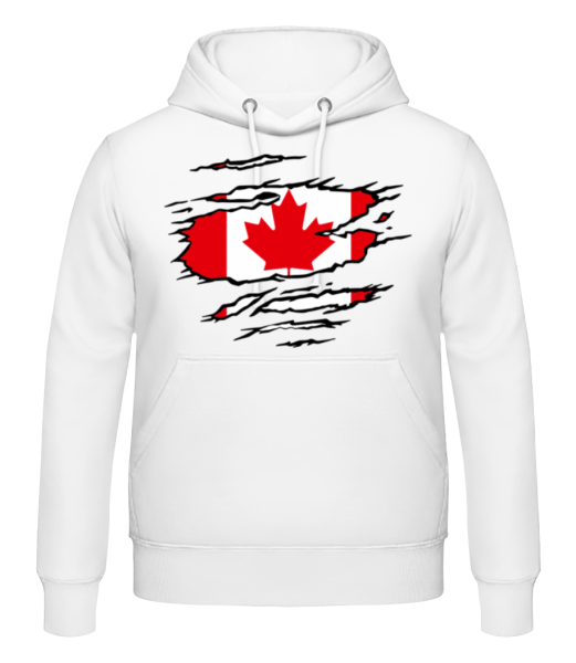 Ripped Flag Canada - Men's Hoodie - White - Front