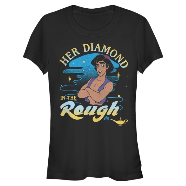 Disney Classics - Aladdin - Aladdin Diamond In the Rough - Valentine's Day - Women's T-Shirt - Black - Front