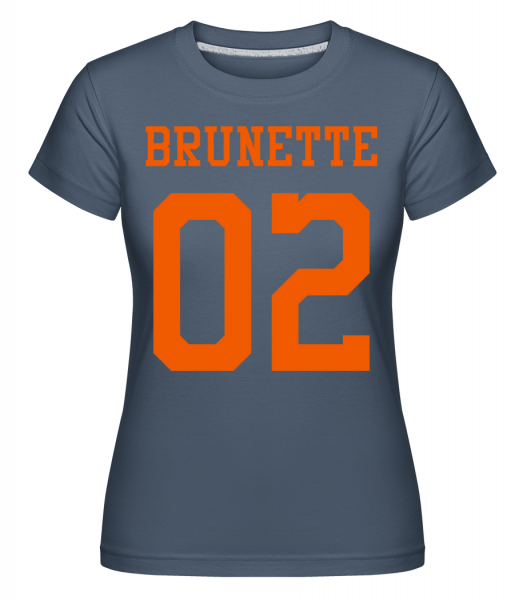 Brunette 02 -  Shirtinator Women's T-Shirt - Denim - Vorn