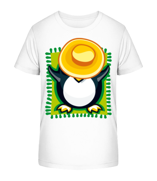 Penguin Sunbath - Kid's Bio T-Shirt Stanley Stella - White - Front