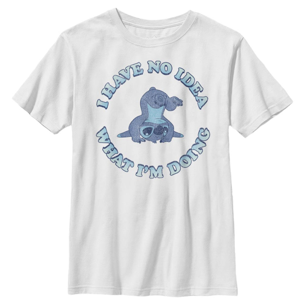 Disney - Lilo & Stitch - Stitch No Idea - Kids T-Shirt - White - Front
