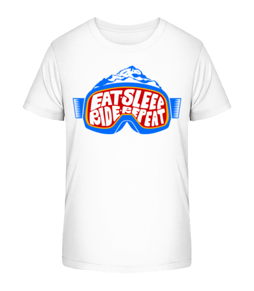 Eat Sleep Ride Repeat - Kid's Bio T-Shirt Stanley Stella - White - Front