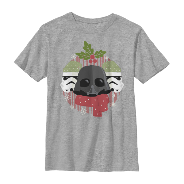 Star Wars - Darth Vader & Stormtroopers Darth Holiday - Christmas - Kids T-Shirt - Heather grey - Front