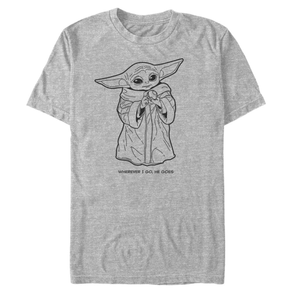 Star Wars - The Mandalorian - The Child Wherever I Go - Men's T-Shirt - Heather grey - Front