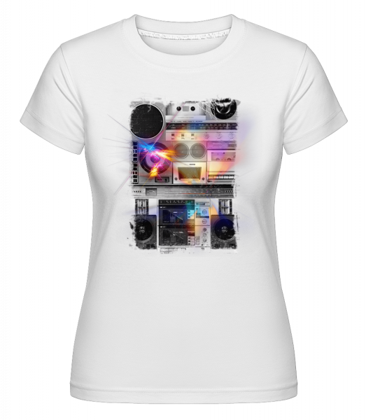 Ghettoblaster -  Shirtinator Women's T-Shirt - White - Vorn
