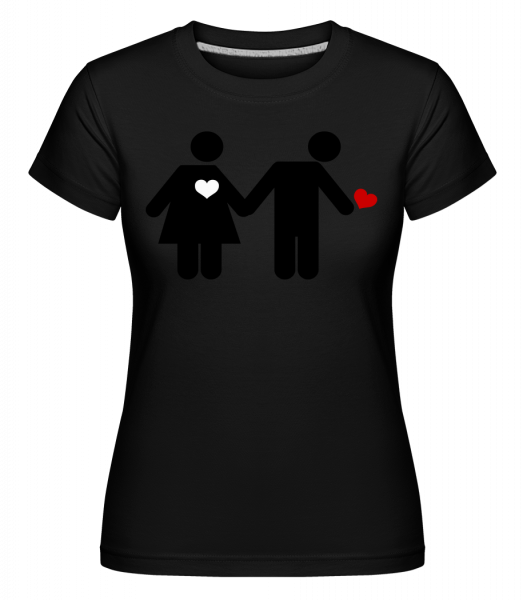 Woman And Man With Heart Logo -  Shirtinator Women's T-Shirt - Black - Vorn
